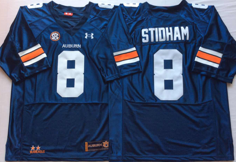 Men's Auburn Tigers Jarrett Stidham #8 Navy Jersey